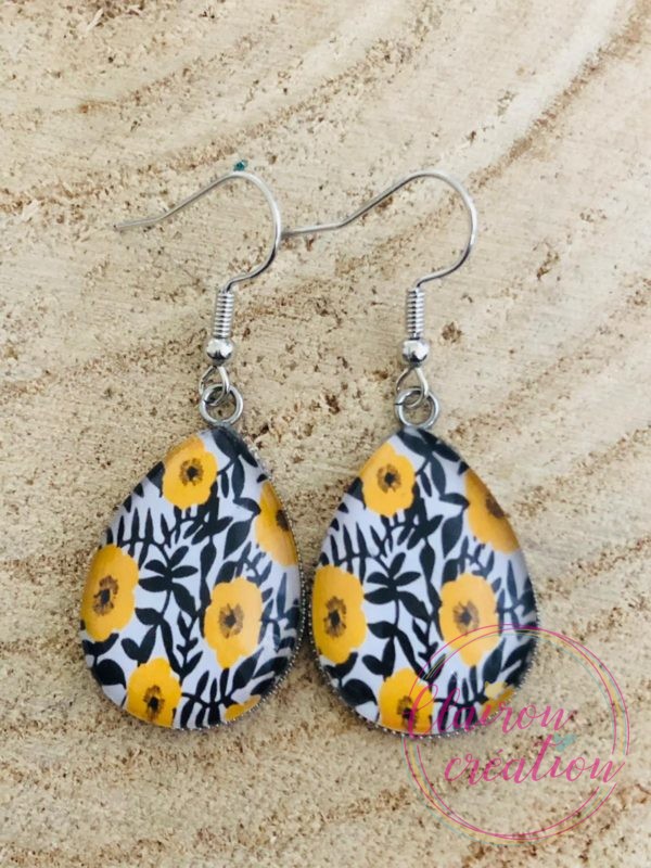 Boucles goutte Fleurs (145)