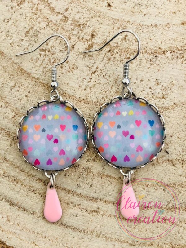 Boucles pendantes Gouttes Amour (85)
