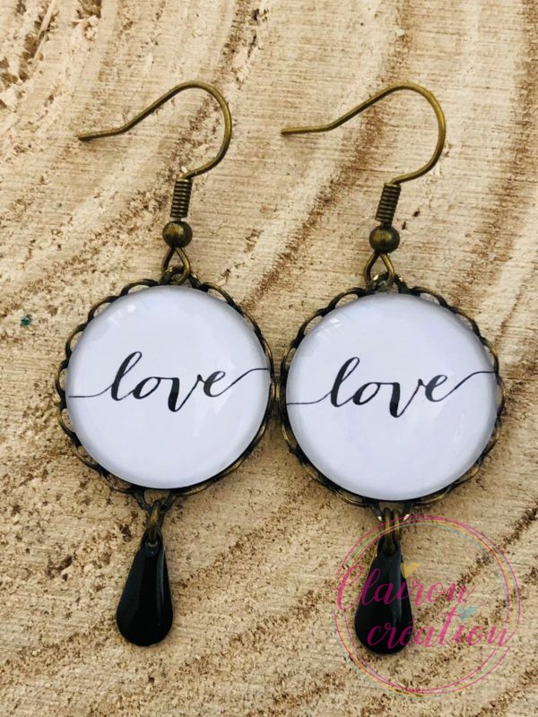Boucles pendantes Gouttes Amour (83)