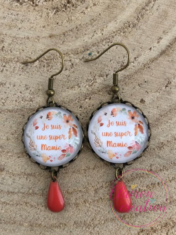 Boucles pendantes Gouttes Super Mamie (2)