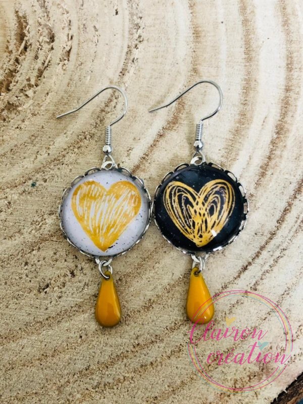 Boucles pendantes Gouttes Amour (91)