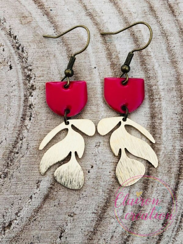 La paire de Boucles ATHENA (8) Framboise
