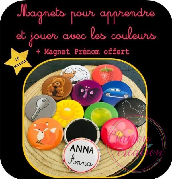 Lot de Magnets COULEUR + Magnet prénom offert