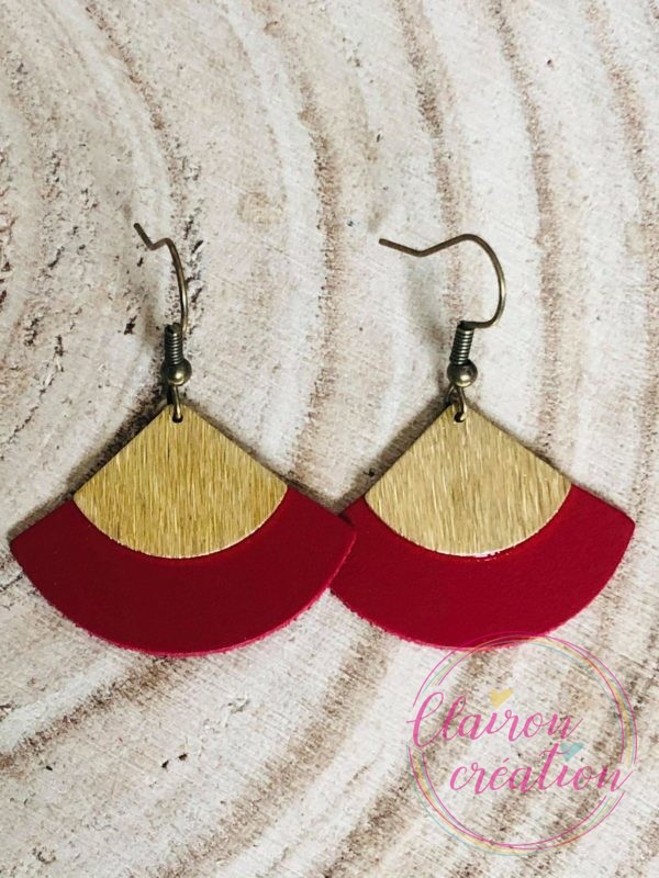 Boucles Cuir Rouge