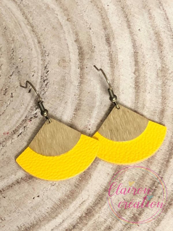 Boucles Cuir Jaune