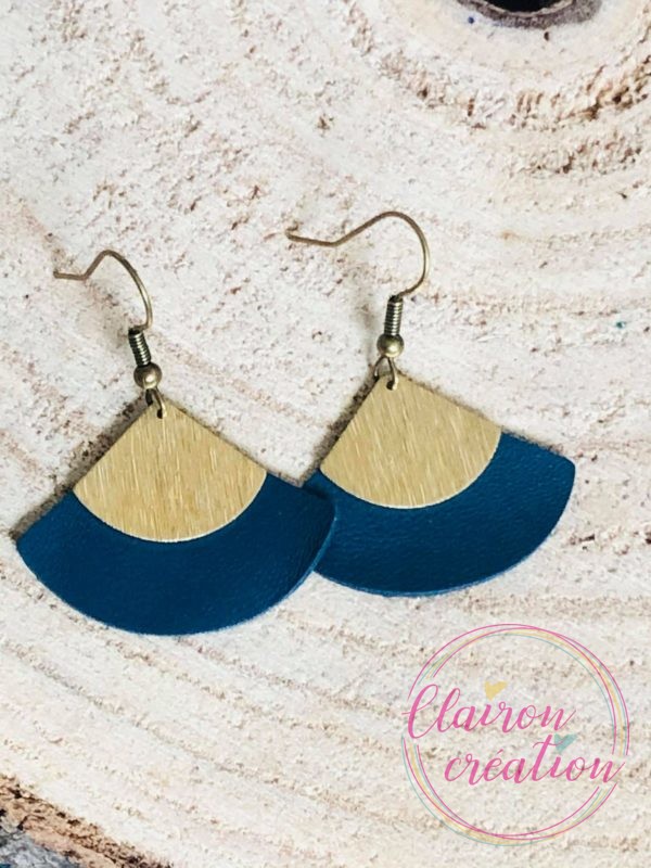 Boucles Cuir Bleu