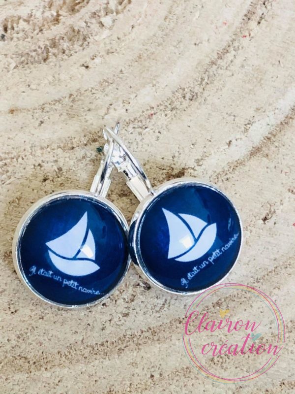 Boucles dormeuses marin (152)