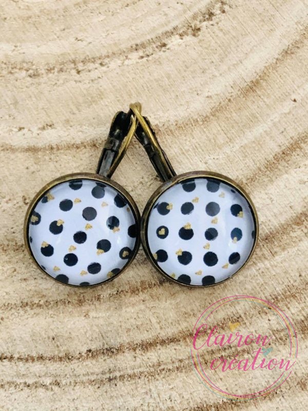 Boucles dormeuses pois (158)
