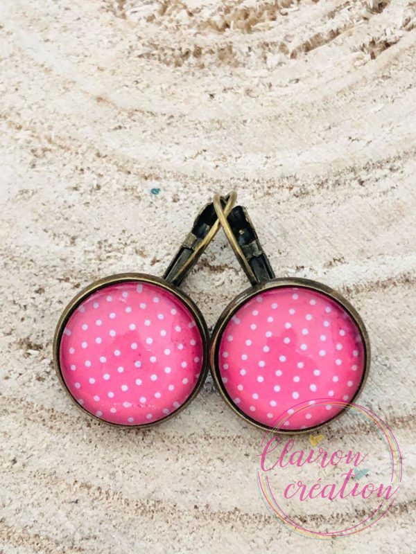 Boucles dormeuses pois (165)