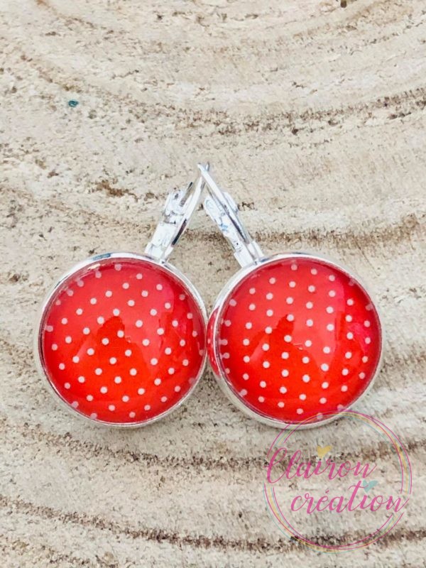 Boucles dormeuses pois (170)