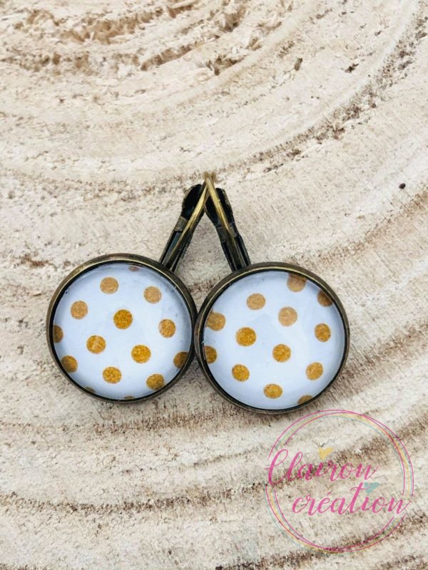 Boucles dormeuses pois (173)