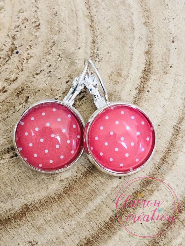 Boucles dormeuses pois (156)