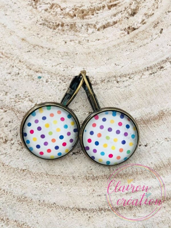 Boucles dormeuses pois (166)
