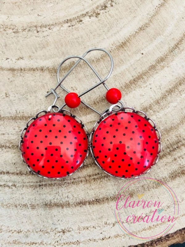 Boucles Pendantes pois (12)