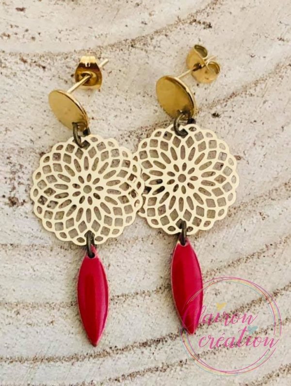 La paire de Boucles ROSACES (5) Rouge