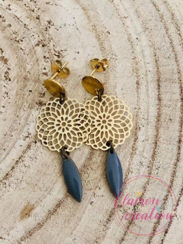La paire de Boucles ROSACES (10) Gris