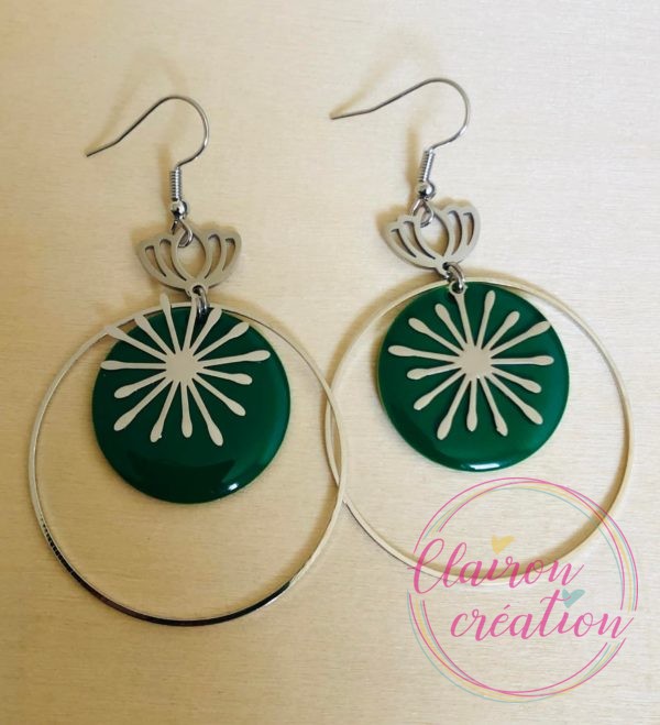 Boucles Argentées Estrela (7) Vert