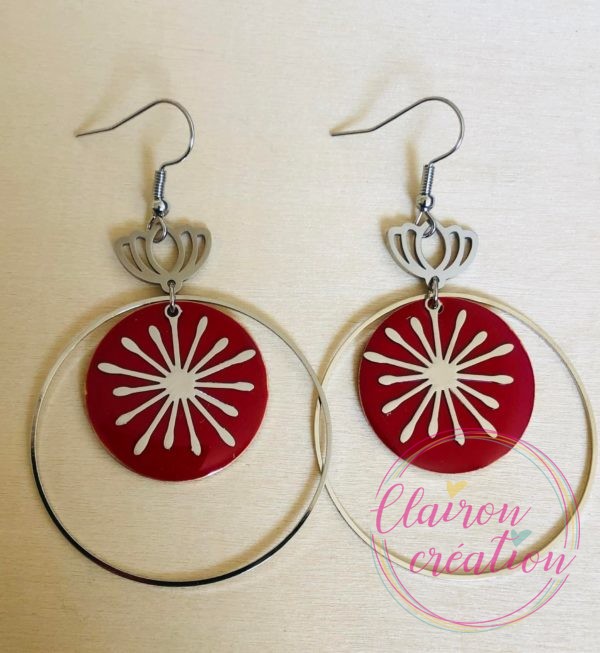 Boucles Argentées Estrela (8) Rouge