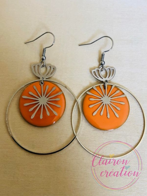Boucles Argentées Estrela (6) orange