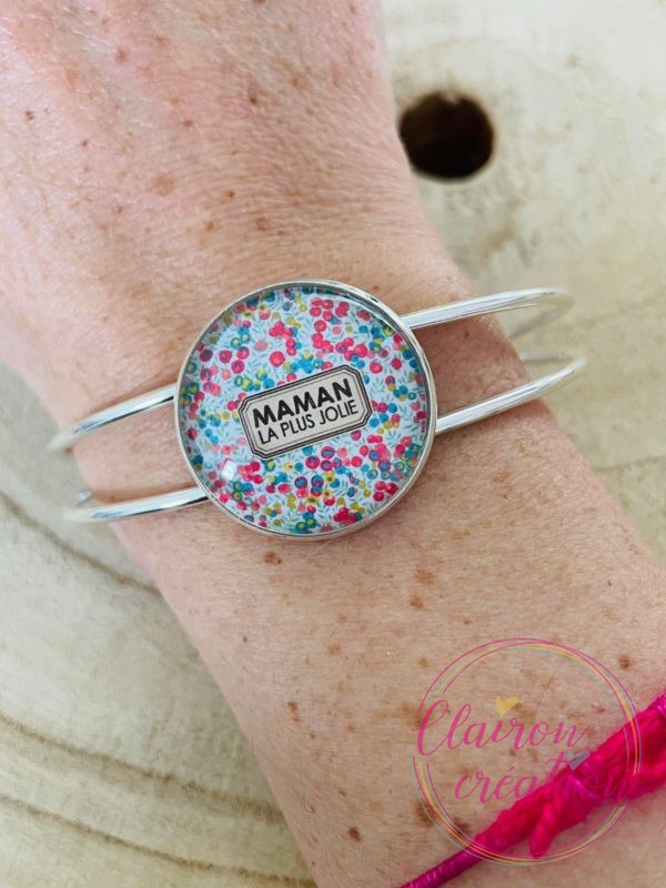 Bracelet Manchette Maman la plus Jolie