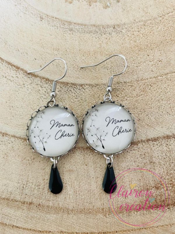 Boucles pendantes Gouttes Maman Chérie