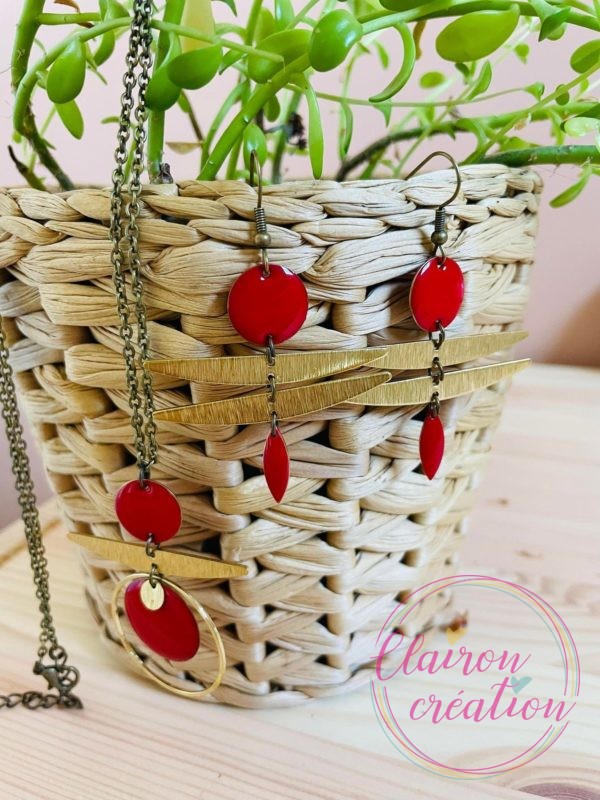 Parure Moustache Rouge