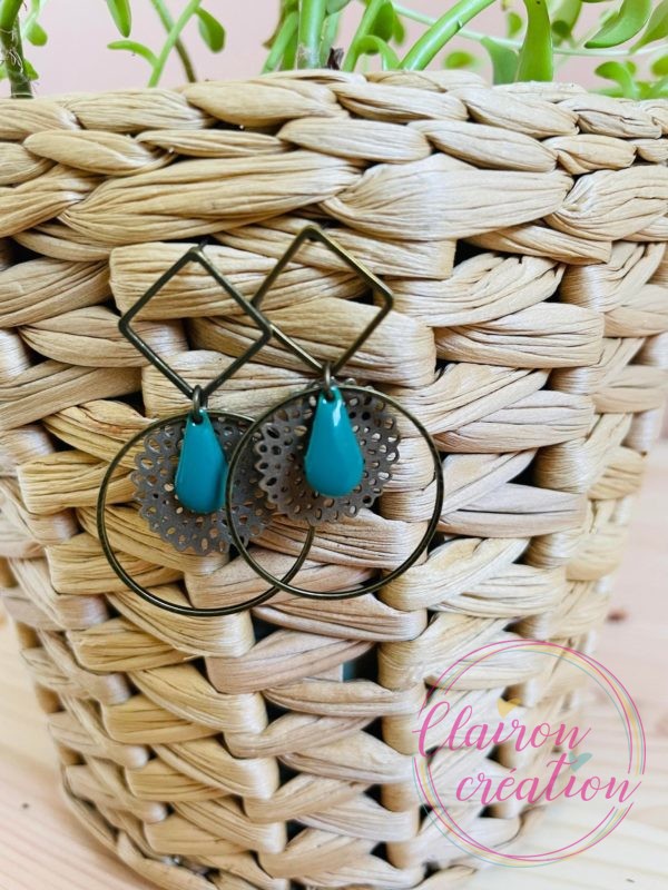 Boucles Lea Bleu Canard