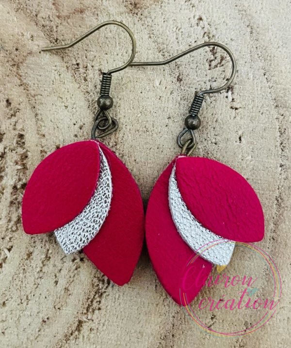 Boucles en pétales de CUIR (8)