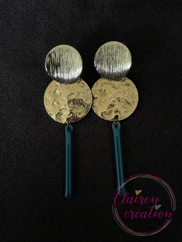 Boucles Zita Bleu Canard