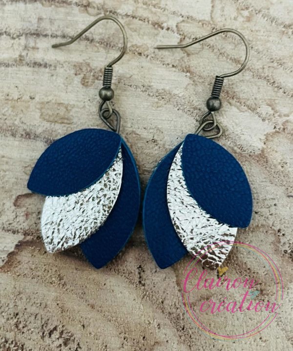 Boucles en pétales de CUIR (7)