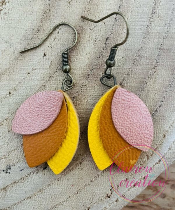 Boucles en pétales de CUIR (1)