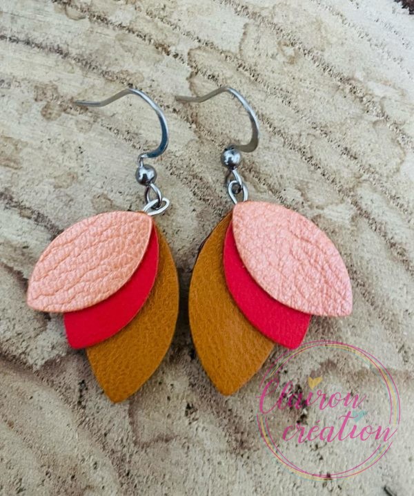 Boucles en pétales de CUIR (5)