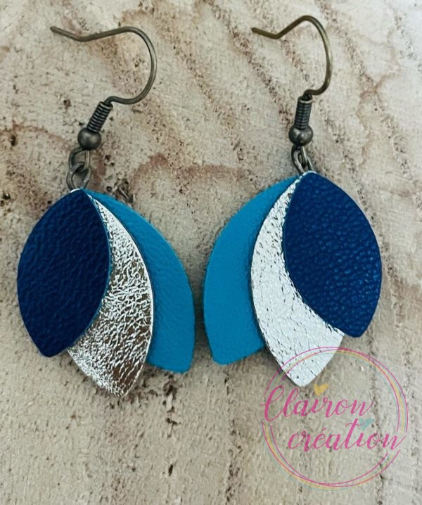 Boucles en pétales de CUIR (4)