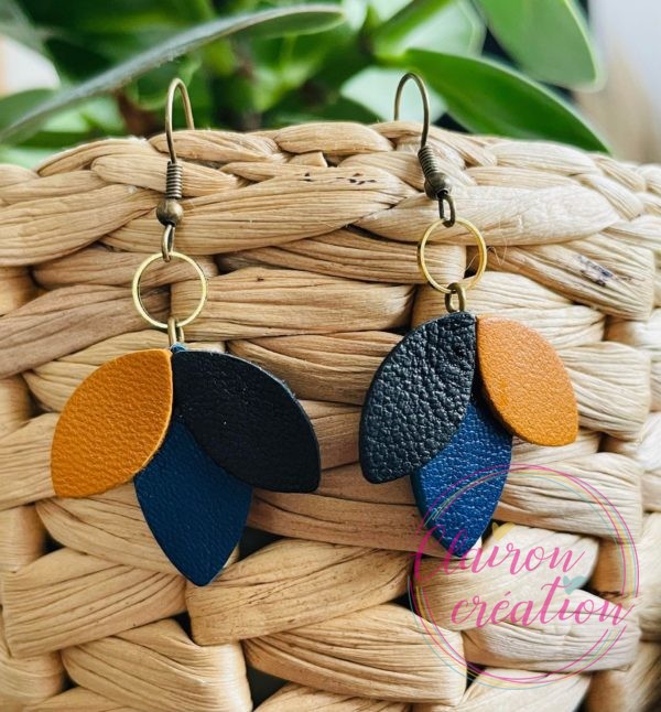 Boucles en pétales de CUIR (27)