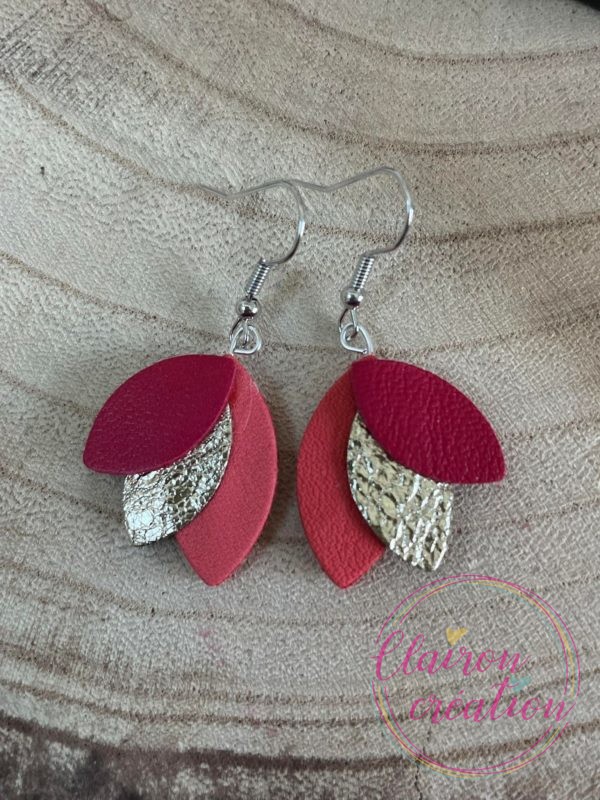 Boucles en pétales de CUIR (30)