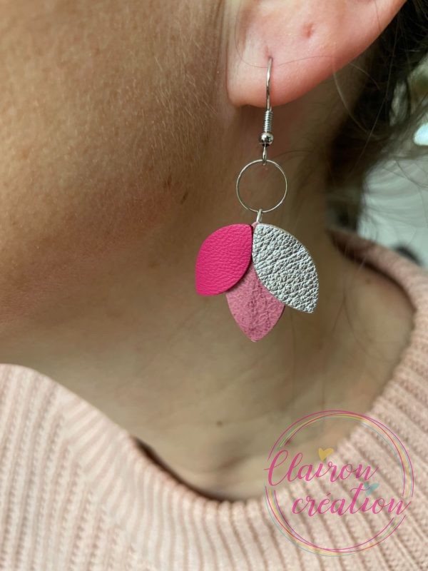 Boucles en pétales de CUIR (18)