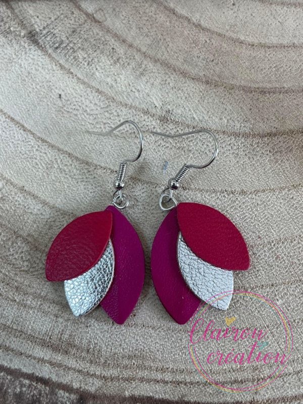 Boucles en pétales de CUIR (32)