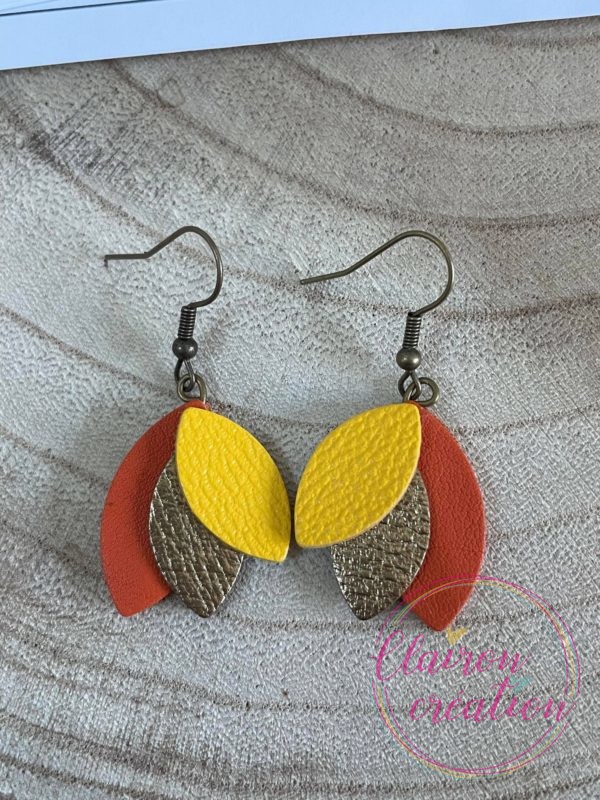 Boucles en pétales de CUIR (33)
