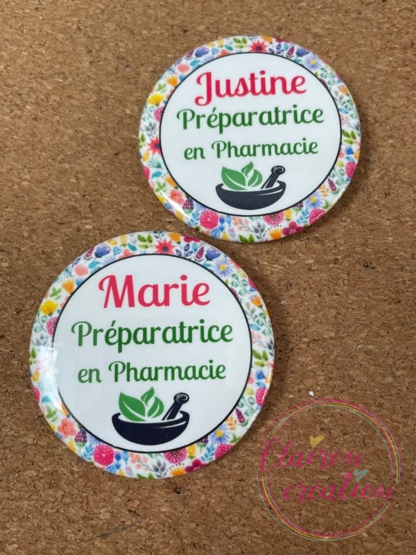 Badge Pharmacienne + prénom