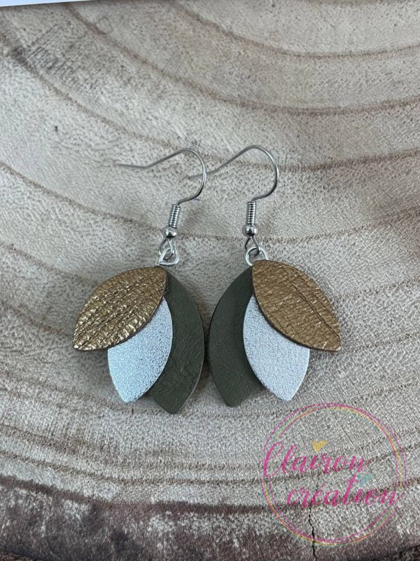 Boucles en pétales de CUIR (38)