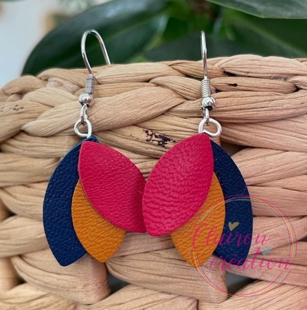 Boucles en pétales de CUIR (17)