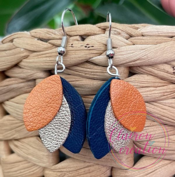 Boucles en pétales de CUIR (16)