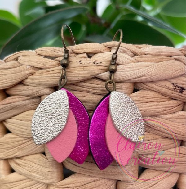 Boucles en pétales de CUIR (15)