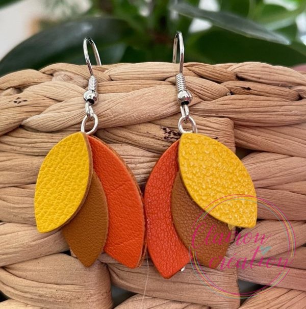 Boucles en pétales de CUIR (14)