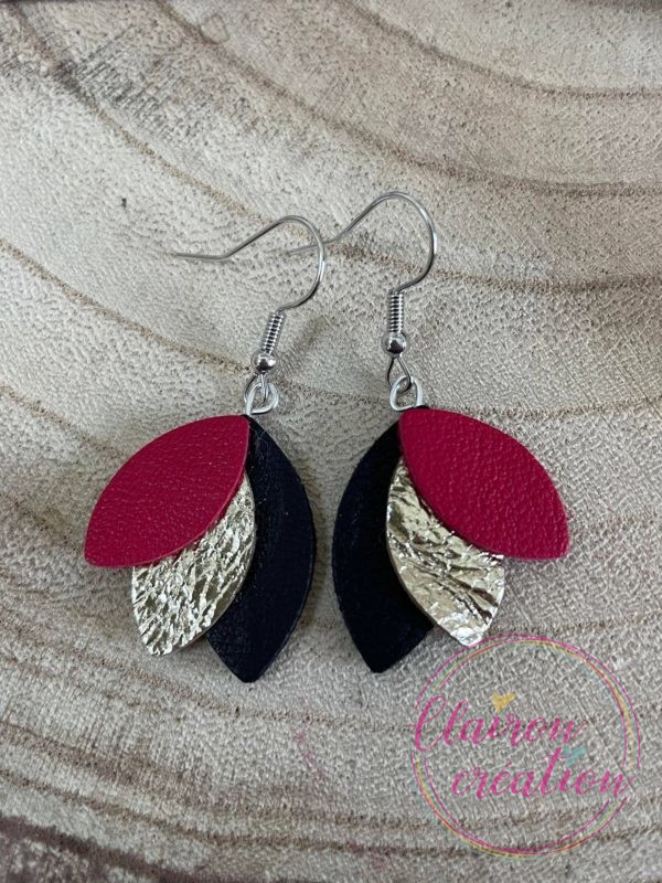 Boucles en pétales de CUIR (40)
