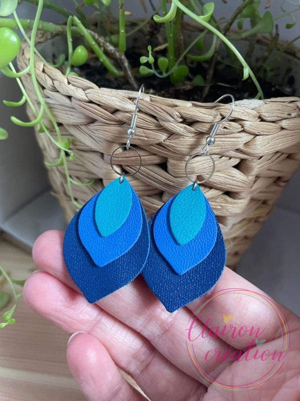 Boucles en feuilles de CUIR (50)