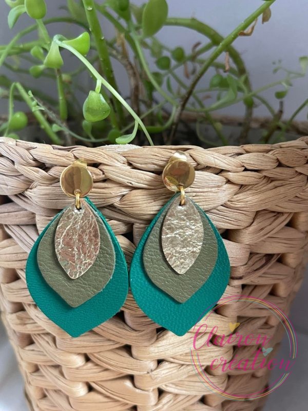 Boucles en feuilles de CUIR (55)