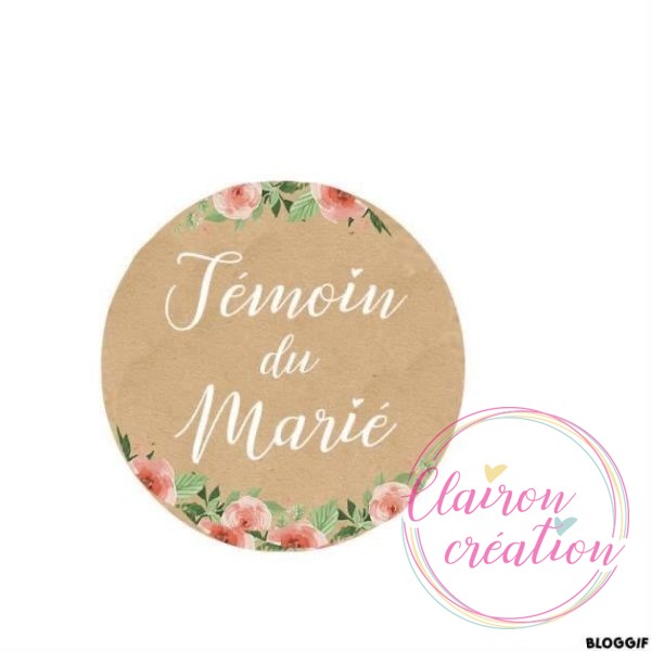 Badge (ou autre) pour un évènement (Mariage)