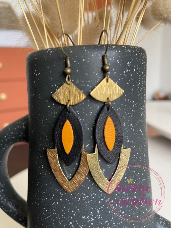 boucles en CUIR Dorées (110)