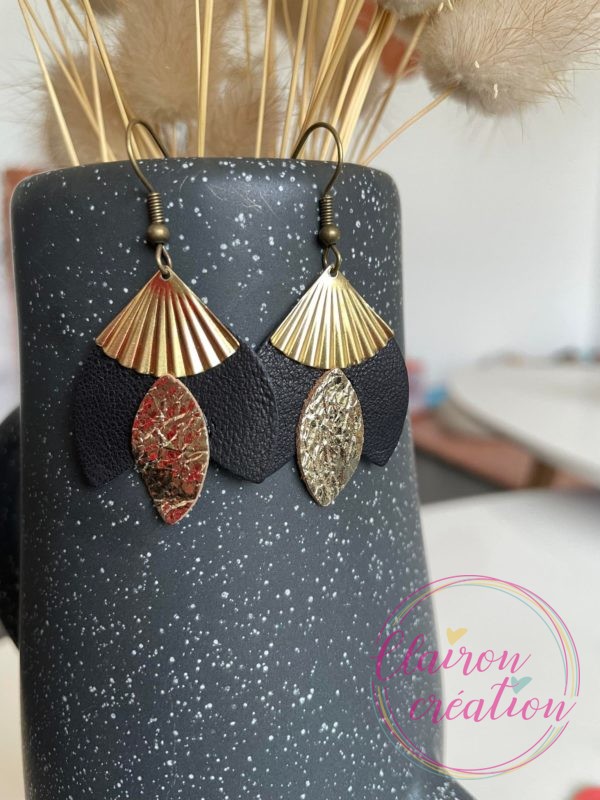 Boucles en CUIR Dorées (92)